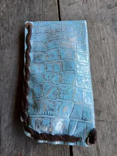 チ*ん様 ライトブルー 革ウエストポーチ