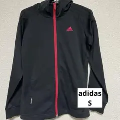 adidas フルジップ S ブラック レッド スポーツウェア ジャージ 黒 赤