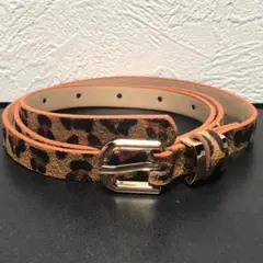 ベルト レオパード ブラウン ヒョウ柄 豹柄 全長99cm 幅1.3cm 細い