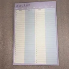 単語ノート帳 英単語 暗記 勉強用 学習ノート 文房具 パープル　水色　書き込み