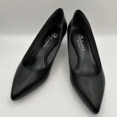 美品✨ 銀座かねまつ 本革 ポインテッドトゥ パンプス 黒 24D - メルカリ