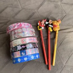 ディズニー　鉛筆とシールテープセット