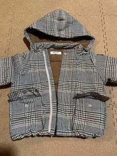 チェック柄フード付きアウター 95cm未満