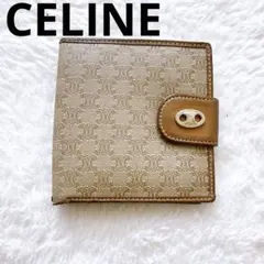 CELINE セリーヌマカダム柄二つ折り財布 PVCレザーベージュヴィンテージ