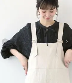 B.C STOCK レース刺繍スキッパーブラウス