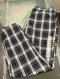 PLEASURES チェック柄 ナイロンパンツ