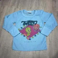 Tweety Bird 長袖シャツ 水色 ヴィンテージ