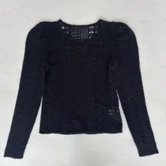 rienda ニットトップス パフスリーブ F（C237）