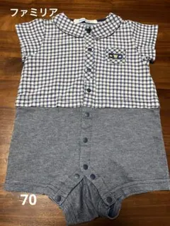 お値下げしました！familiar ファミリア チェック柄ロンパース 70
