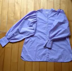 ラベンダー バルーンスリーブ シャツ