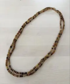 ほぼ未使用 ブラウン系 アジアン ビーズネックレス エスニック