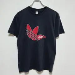 【希少】アディダス オリジナルス Tシャツ L カナダ製 トレフォイル 黒 赤