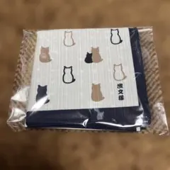 nanbanya 大判ハンカチ　50㎝×50㎝　白地　猫柄