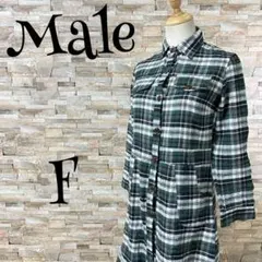 【Male】　ワンピース　シャツ　ネルシャツ　ロング　チェック　前開き　秋冬