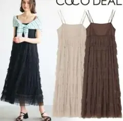 COCODEAL ココディール プリーツティアードフリルワンピース ブラック