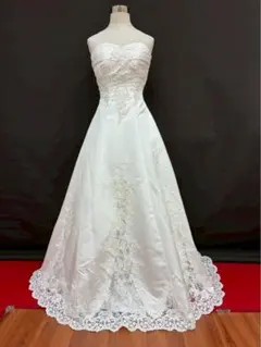 特別セール T-401-62中古ウエディングドレス☆ホワイト⭐︎7-11T 