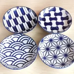 【新品】　伝統モダン 陶器皿 4枚セット