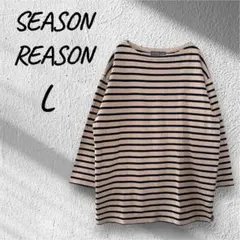 SEASON REASON メンズ トップス 七分袖 ベージュ×ネイビー Lのサムネイル