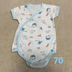 SLAP SLIP恐竜柄ラップロンパース