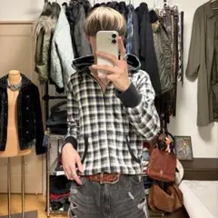 old UNIQLO チェックパーカー　グランジ　y2k archive 平成