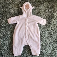 ユニクロ　ホワイト フリースロンパース フード付き / UNIQLO