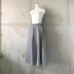 新品タグ付きギンガムチェックフレアスカートブラック