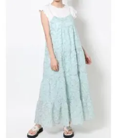 メリージェニー　tulipジャガードティアードキャミワンピース