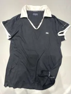 BURBERRY golf ゴルフシャツ レディースL ブラック スキッパー 襟