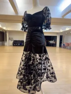 社交ダンス用SALE販売　黒ドレスセット　 Lサイズ