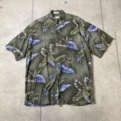 美品00s Pierre cardin ピエールカルダン　レーヨン総柄シャツ