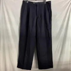80s 90s usa古着 ネイビー プリーツ入り ウールスラックス