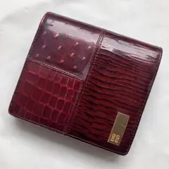 GIVENCHY ジバンシー 二つ折り財布 ボルドー レザー パッチワークのサムネイル