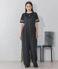 JEANASIS フロントZIPタックワイドサロペ　Sサイズのサムネイル
