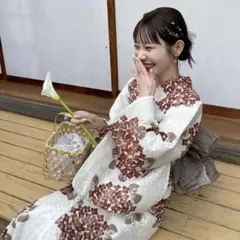 hinari utatane 紫陽花　テラコッタ　浴衣セット　タグ付き　新品