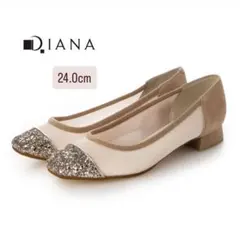 【美品】DIANA フラットシューズ パンプス NJ42192 24.0cm