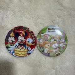 香港ディズニー 缶バッジ 2個セット