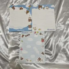 平成女児レトロ★リラックマ レターセット まとめ売り 便箋 空 雲 水色 青