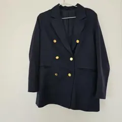 ネイビー ダブルブレスト ブレザー