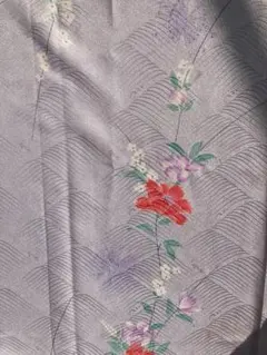 着物はぎれ　１着分　ポリエステル製　水色系