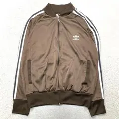 adidas jersey jog suit ブラウン トラックジャケット
