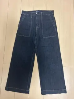 ダークブルーワイドレッグデニム