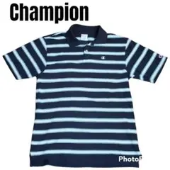 Champion ポロシャツ　ボーダー　マーク刺繍　Lサイズ　チャンピオン