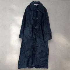 フランス製 Liliane Burty ブラック ロングコートコーデュロイ