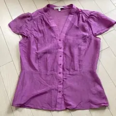 BANANA REPUBLIC パープル 半袖シャツ XS