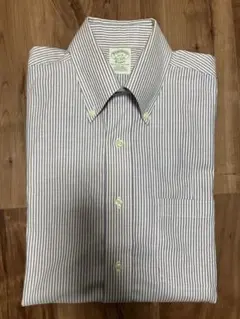 t*h様 美品ブルックスブラザーズ　ブルーストライプ ボタンダウンシャツ 15-