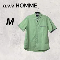 a.v.v HOMME グリーン M 半袖 シャツ ポケット付き きれいめ 人気