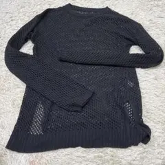 【SELECT MOCA】クルーネック透かし編みニットトップス