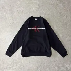 90s カルバンクラインジーンズ スウェット USA製 ブラック CK 刺繍ロゴ