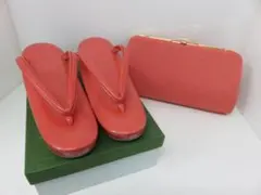 和装　バック　草履　2点セット　ピンク系　23cm　未使用