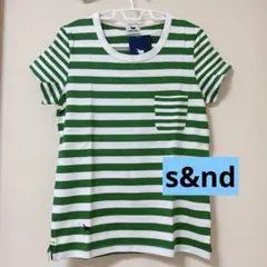 ⭐️s&nd ボーダーTシャツ　緑　グリーン　フリーサイズ